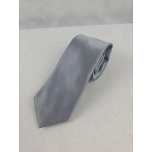 Perry Ellis Portfolio Mens Solid Silver Neck Tie Skinny Dress Necktie 58x3"